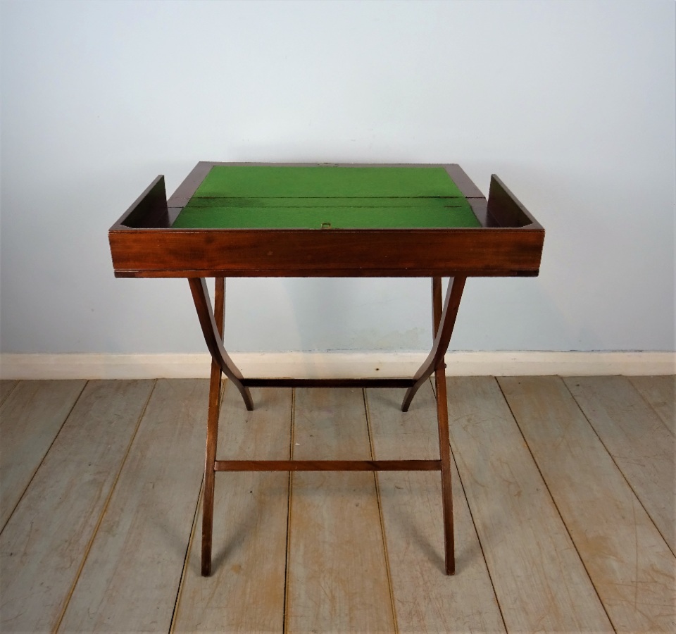 Mahogany Campaign Folding Desk Coaching Table